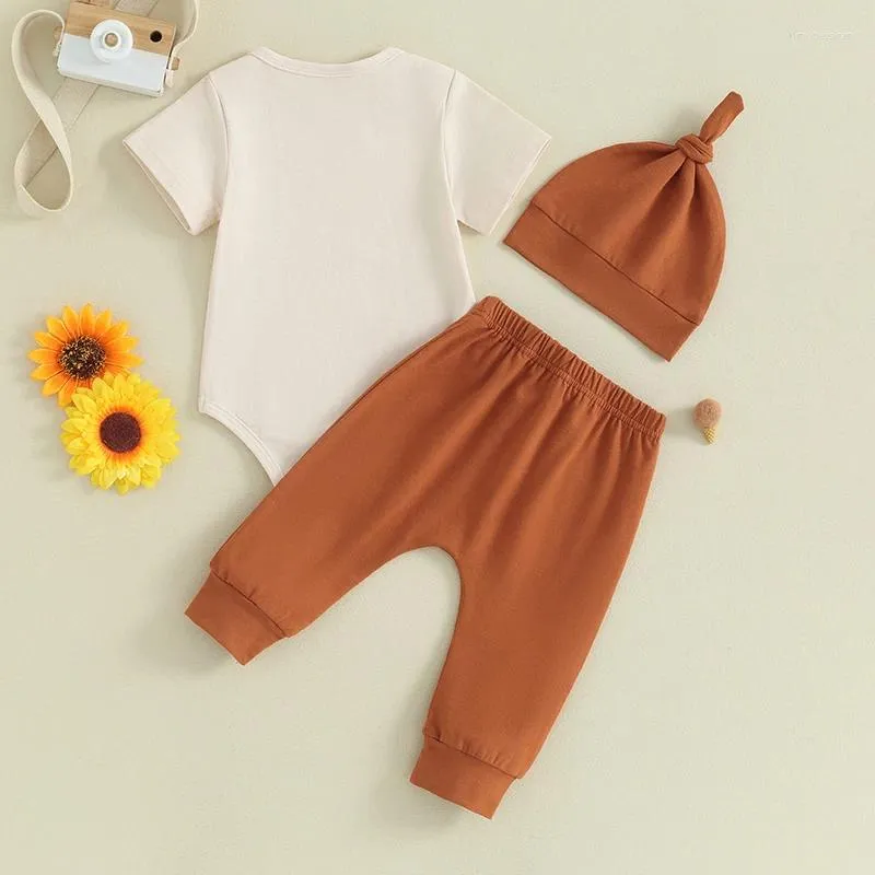 Ensembles de vêtements nés bébé fille garçon vêtements d'été tantes c'est-à-dire body barboteuse pantalons de jogging chapeaux mignon tenue à la maison 0-12M