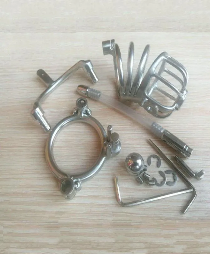 Enheter manliga chasitetsburar penis plug stål bdsm bondage kuk rostfritt stål man cbt permanent och skruvlås design5729686