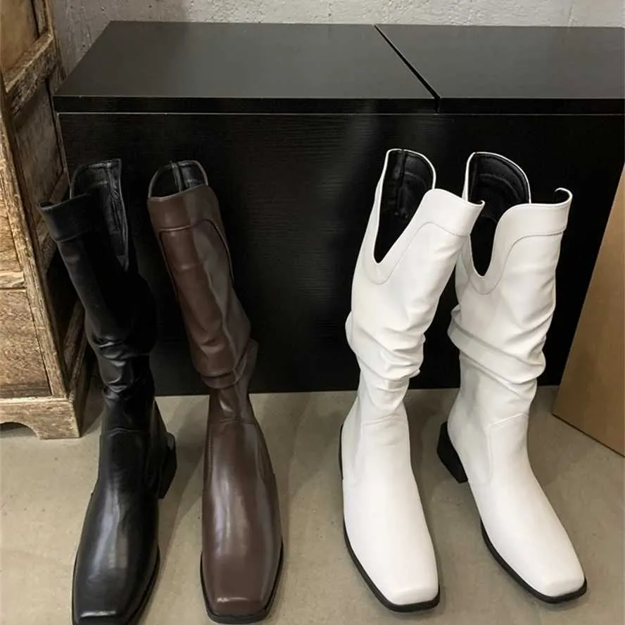 Mulheres tornozelo botas de couro ocidental cowboy martin crianças coxa salto alto barril cavaleiro empilhados longos sapatos femininos saltos 230830