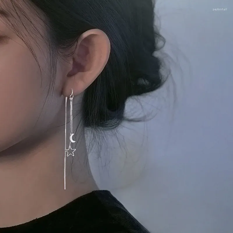 Baumeln Ohrringe Mode Koreanisch Für Frauen Luxuriöse Kette Quaste Drop Retro Silber Farbe Hängen Trend Schmuck