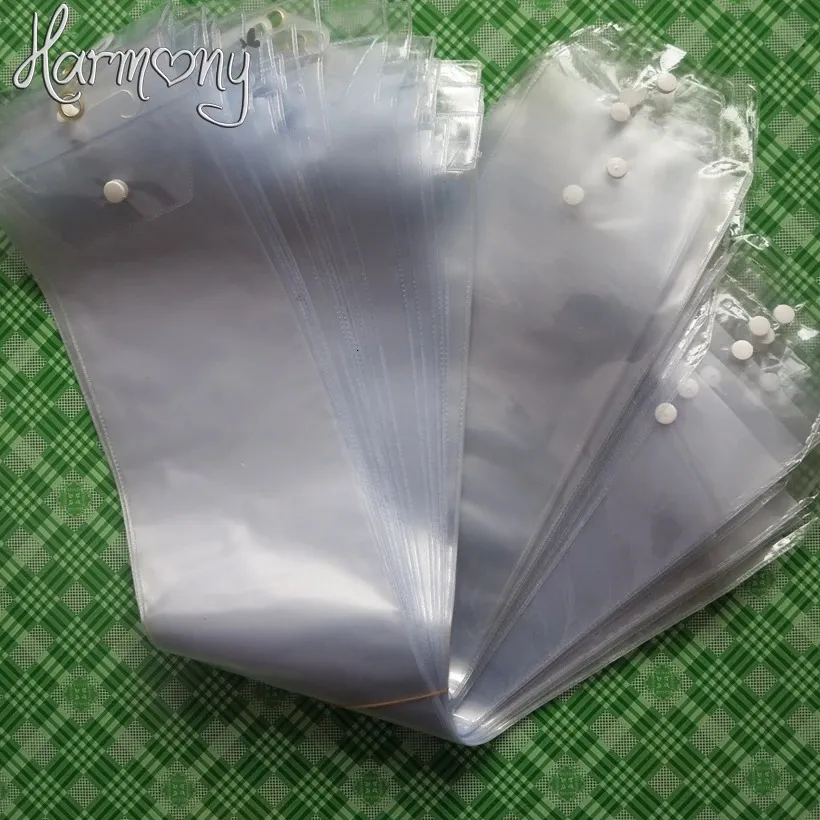 30pcs PVC Packaging For Weave Hair Packaging Bags with top hanger and bottom button durable quality 240118