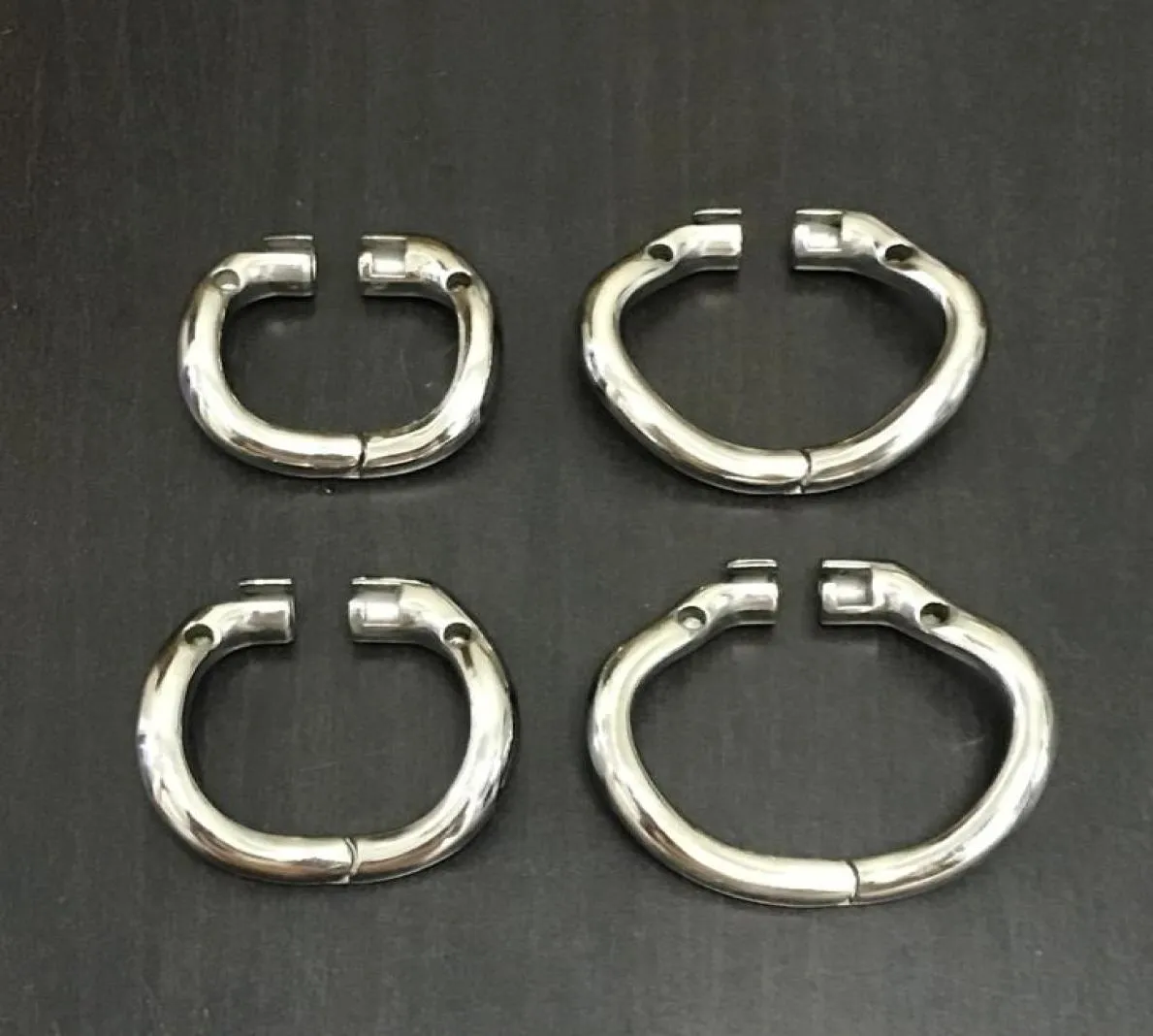 Roestvrij Stalen Scharnierende Ring Voor Mannen Apparaten Mannelijke Metalen Kooi Vergrendeling Riem Ingetogen Kit 4 Maten OI0266997635