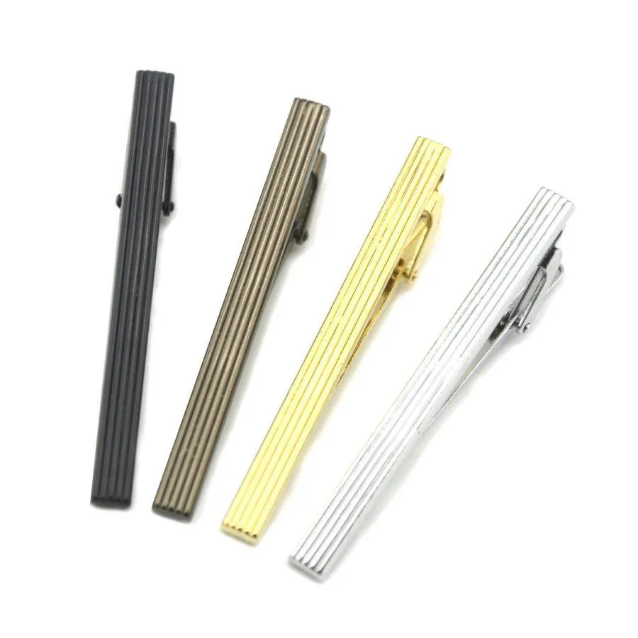 Tie Clips Business Suit Ties Bars Clip Sier Gold Black Nathtie For Men Wedding Dress Fashion Jewelry Will and Sandy Drop Delivery Cu Dhogk