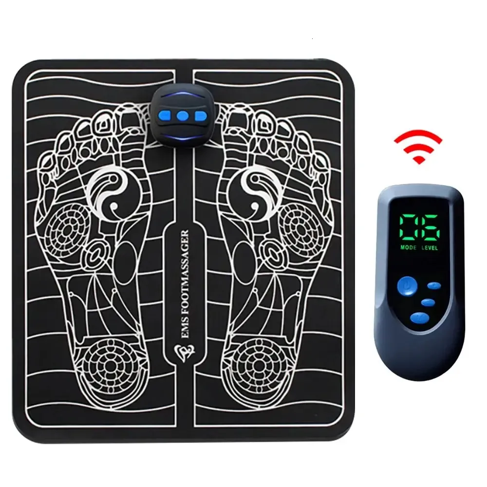 Almohadilla de masaje de pies eléctrica EMS, masajeador de pies de estimulación muscular eléctrica, estera de masaje plegable portátil con carga USB 240127