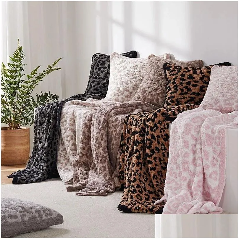 Filtar halva sidor fleece boho stil sonic stitch filt för barn hem leopard tryck pläd kast sängöverdrag 231019 droppleverans dhtg7