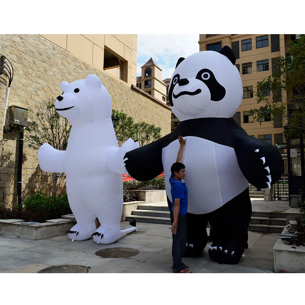 8mH (26 pés) Com soprador, os fabricantes no atacado vendem bonecos de urso infláveis de animais fofos como brinquedos de ursos polares infláveis usados em palcos ao ar livre e na rua