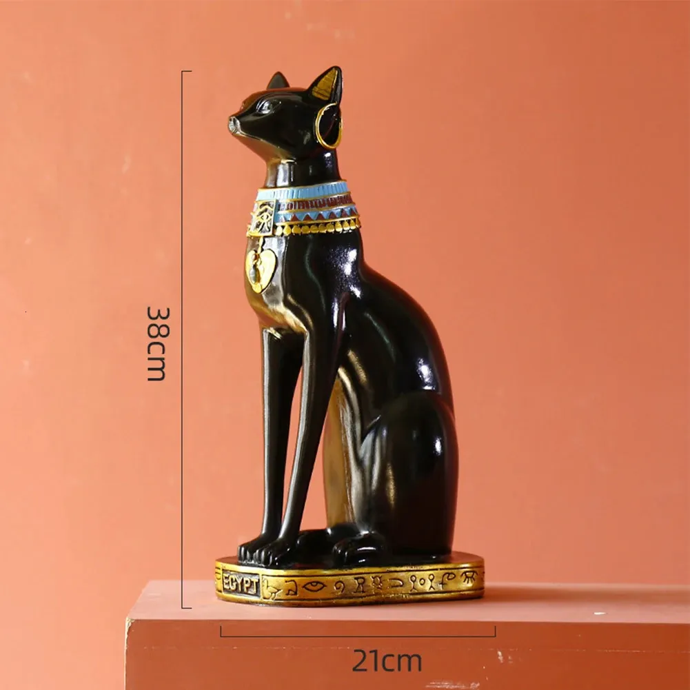 1pcs Creative Egyptian Bastet Collectible Figurine Cat Goddess Statue Candle Holder Home Garden Mini Animal Ornament 240124