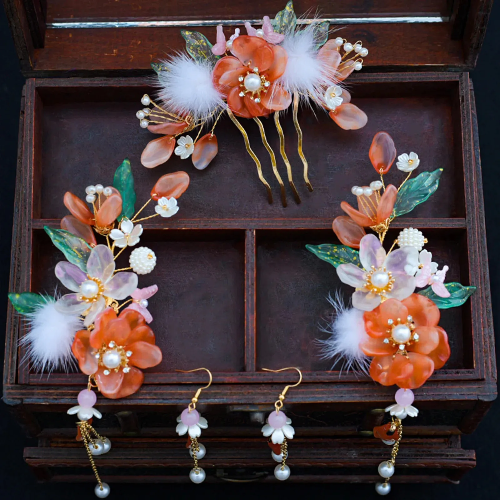 Vintage Hair Clip Set - Women Accessories Glitter Tassel Vintage Snake Hair Clip Set - Rhinestone Hair  main image 2