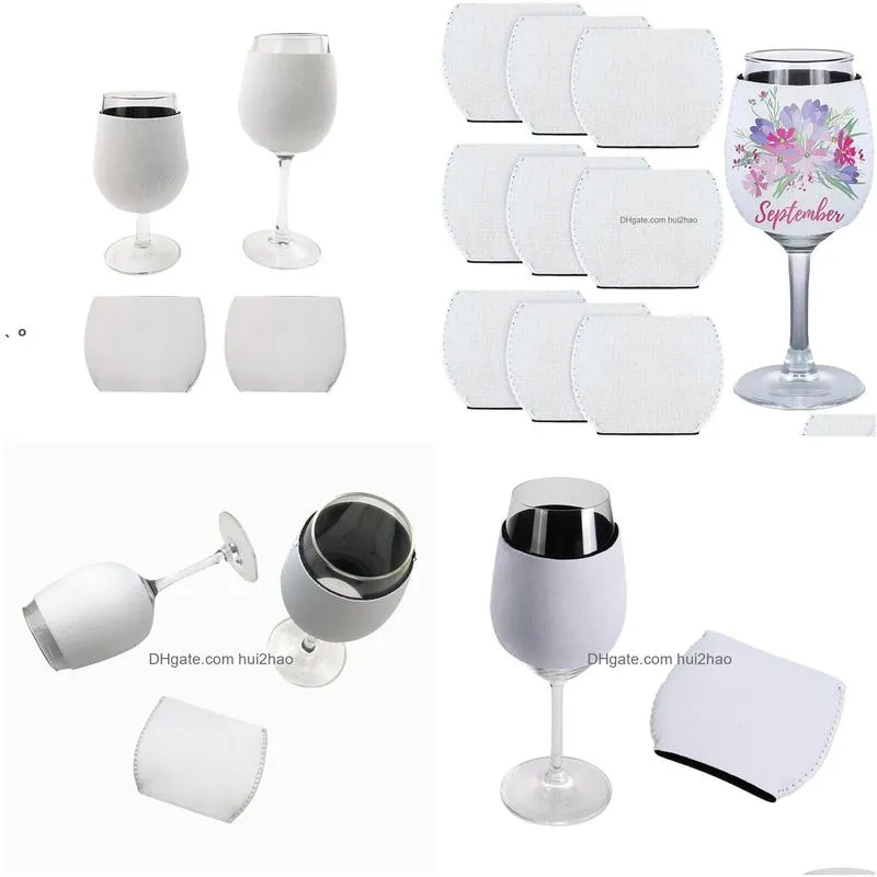 Drinkware Handle Case Sublimation Blank 10Oz 12Oz Wine Glass Tumbler Neoprene Insator Sleeve Holder Er For Diy Ornaments Llf13847 Dr Dhsv3