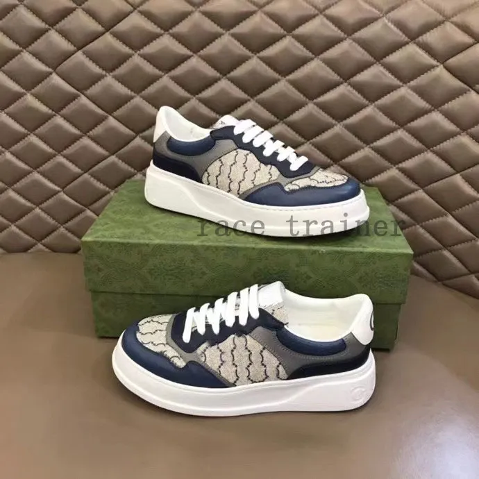 Screener sneaker män kvinnor tränare casual skor präglade sneakers vit web svart läder chunky b spetsen stängning beige ebony canvas plattform tränare 1.25 20