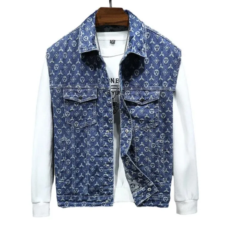 designer vest men sleeveless jeans jacket loose brand denim jackets mens coat_voghion.com