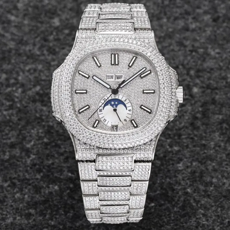 Shiny Diamond Watch Men Designer Watches High Quality 41mm Automatic Mechanical Movement Stainless Steel Bsapphire Waterproof Business Wristwatch