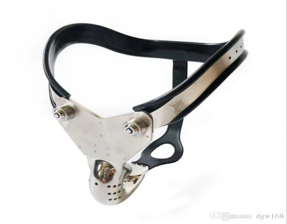 Cintura in acciaio inossidabile con dispositivo nero maschile Modello-T Cinture in vita con curva regolabile con gabbia per cazzi BDSM Giocattoli sessuali per uomini7877018