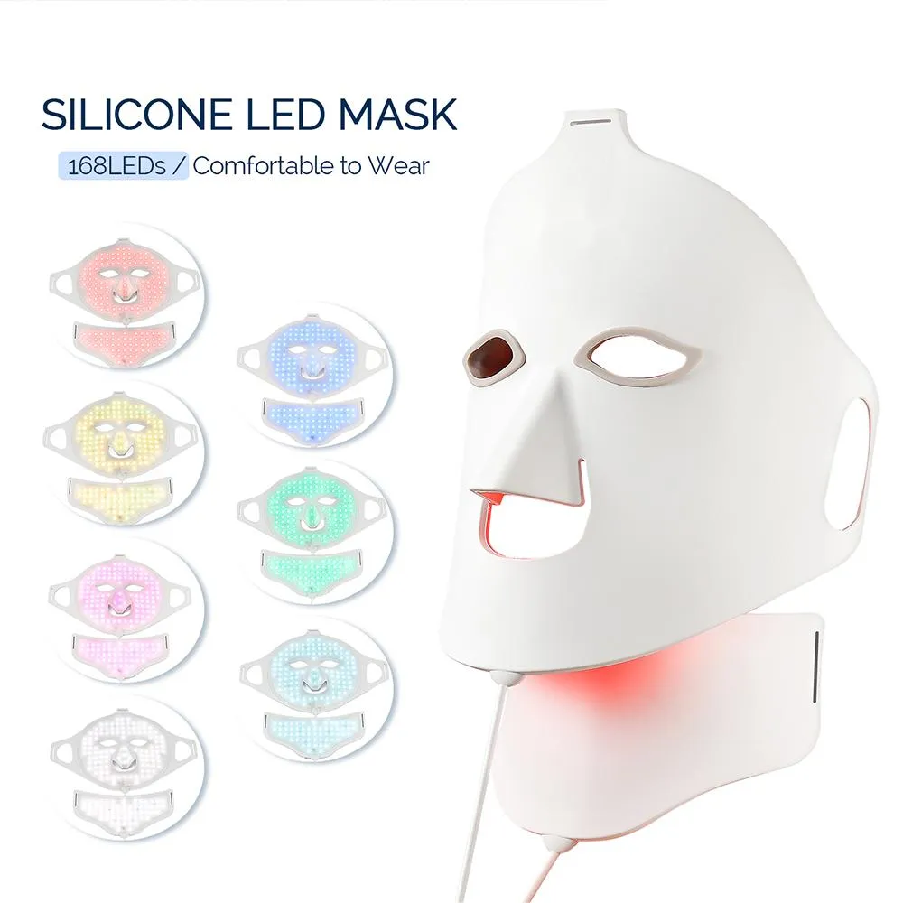 светодиодная маска для лица, силиконовая красная инфракрасная светодиодная силиконовая маска для лица и шеи