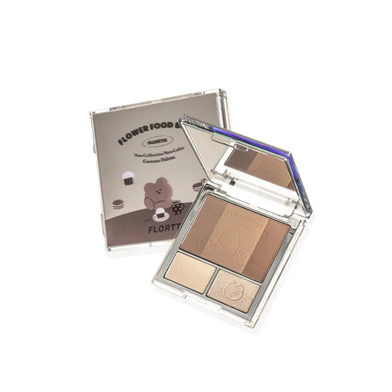 FLORTTE Evidenziando Contouring Face Palette Trucco AllinOne Set regalo per donna Bronzer Blush Powder Collection 240202