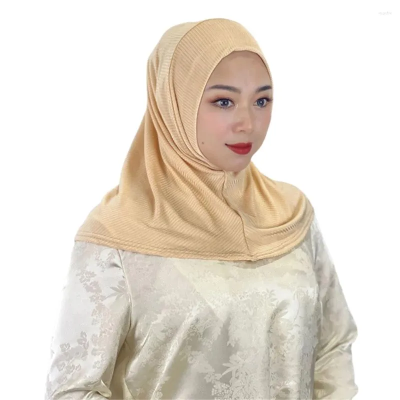 Abbigliamento etnico Est Elastico Jersey Hijab Sottocap Islam Fascia Turbante Per Donna Pronto da Indossare Musulmano Pianura Amira Caps Cofano Copricapo