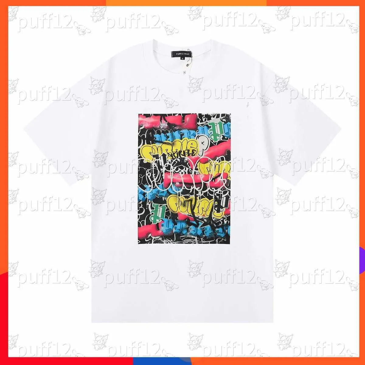 marque T-shirt homme et femme violet encart col rond routine adapté au coton 100% lettre imprimée high street a manches courtes taille américaine couleur assortie 8 LOGN