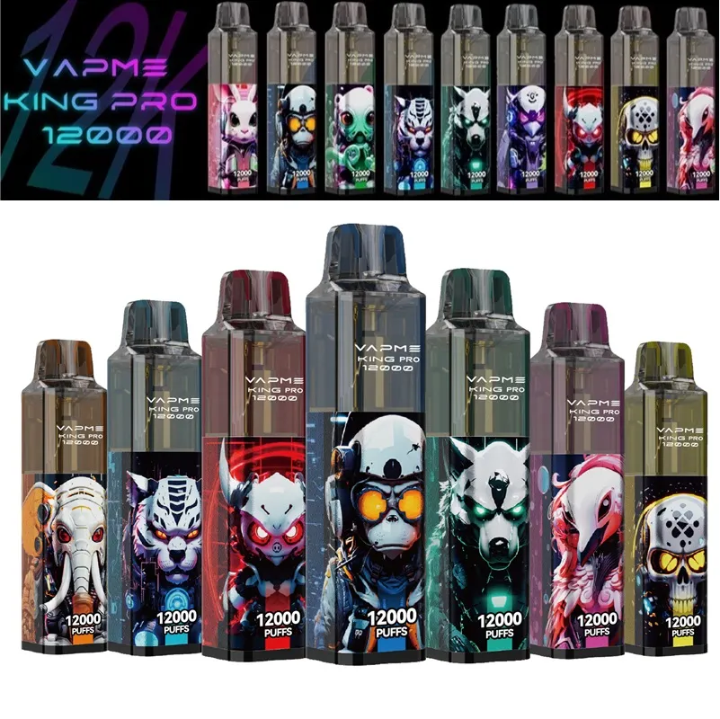 Orijinal Vapme King Pro 12000 Puflar Tek Kullanımlık Vape 12K 20ml Mesh Bobin İstek MTL E Sigara 850mAh Şarj Edilebilir Pod Cihaz