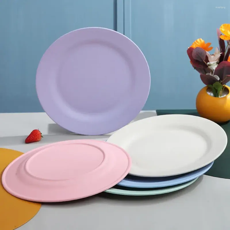 Plattor attraktiv mellanmålsplatta 5 färger Anti-slid Base Easy Clean Hållbar plast för restaurang