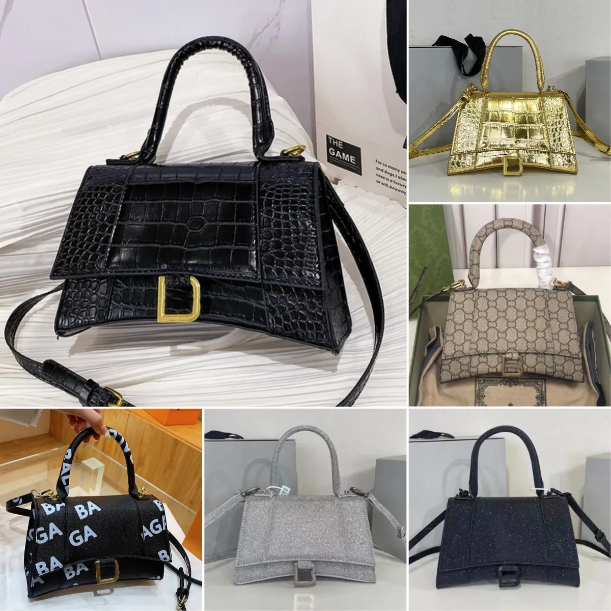 Yüksek kaliteli kum saati torbası lüks tasarımcı çanta Timsah lüks el çantaları deri omuz crossbody çantalar cüzdanlar tasarımcı kadın çanta debriyaj hobo çanta