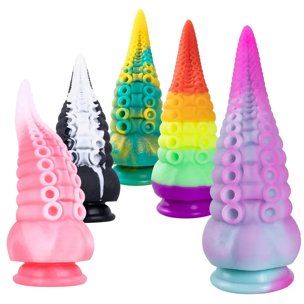 Polvo tentáculo pênis artificial animal vibradores mulheres ventosa lésbica silicone adulto grande vibrador para casais brinquedos sexuais anal 240130