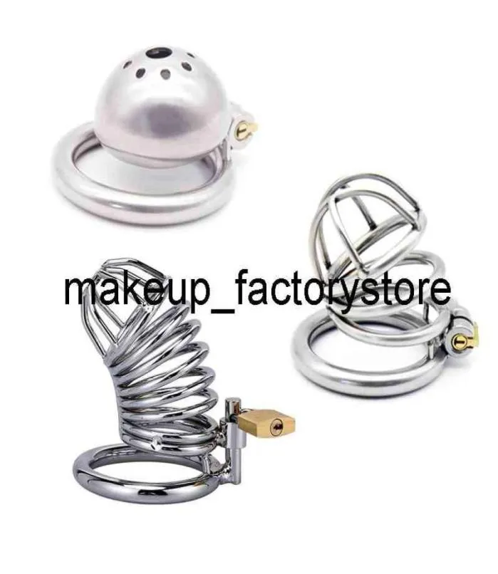 Massage 3 Styles Stainless Steel 3 Size Bird Cock Cage Lock Adult Game Metal Male Belt Device Penis Ring Sex Toy For Men4189345