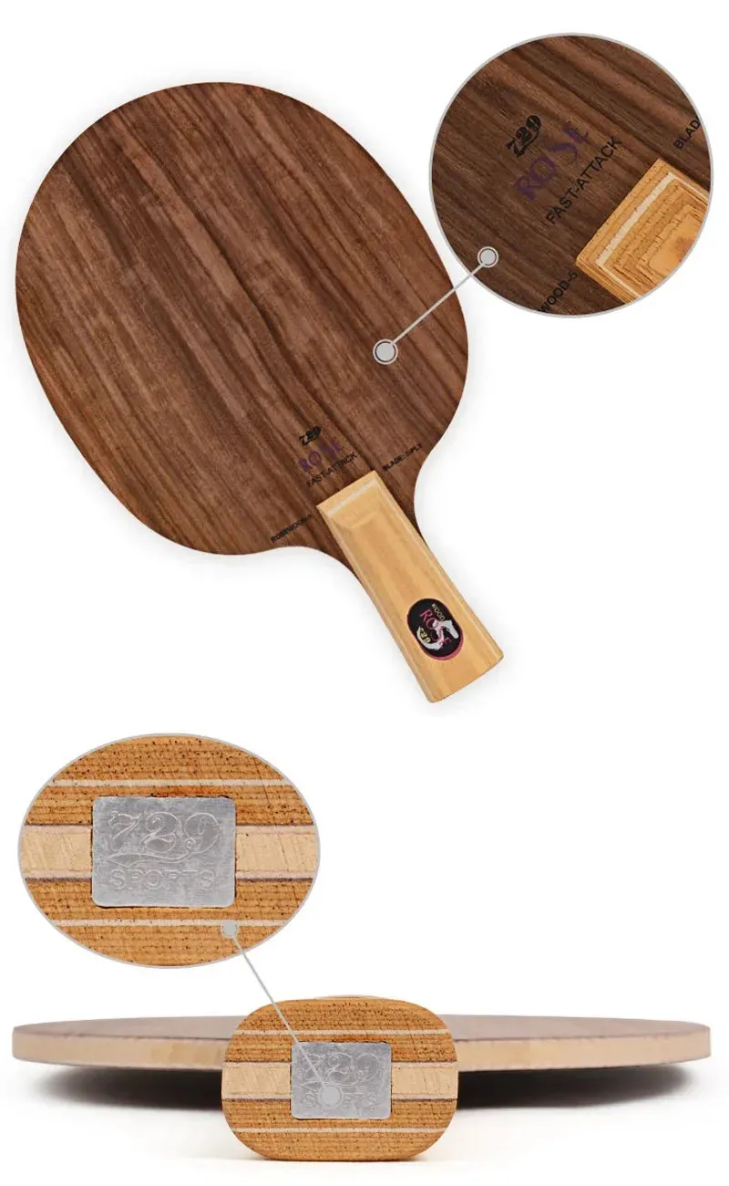 Hoja De Madera Pura Para Raqueta De Ping Pong | Mango Largo, 6 Mm Grosor, 80 G