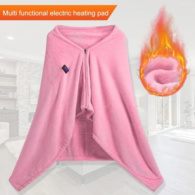 Coperte Coperta riscaldante elettrica USB Scialle caldo indossabile Poncho riscaldato morbido per viaggi in ufficio a casa in auto