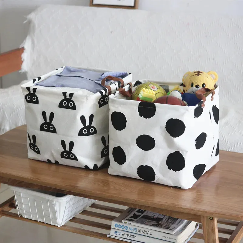 Accueil tissu Art coton lin vêtements sales et divers panier de rangement boîte carrée pliant jouet panier de rangement boîte de rangement 240129