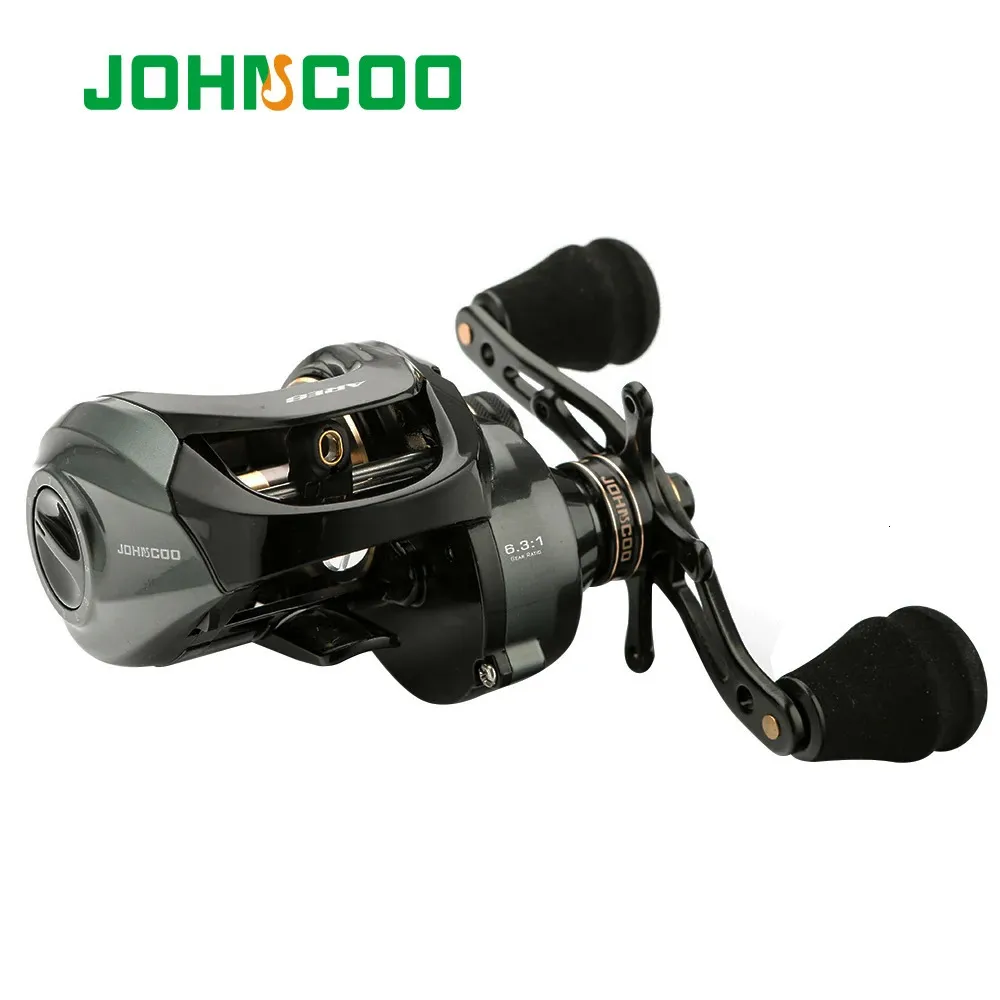 JOHNCOO ARES moulinet Baitcasting cadre en aluminium moulinet de pêche en eau salée 6.3 1 rapport de vitesse 12 kg Max glisser moulinet Baitcast à profil bas 240125