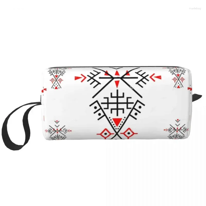 Torebki kosmetyczne kabile wzór makijaż Amazigh Morroco Africa Women Bag Fashion Travel Organizer Case