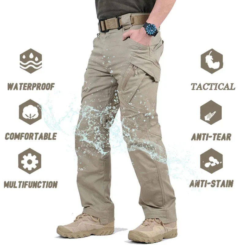 IX9 City Waterproof Tactical Pants Men SWAT Combat Army Pants Casual Men Hiking Pants Outdoor Trousers Cargo Military Pants 240202