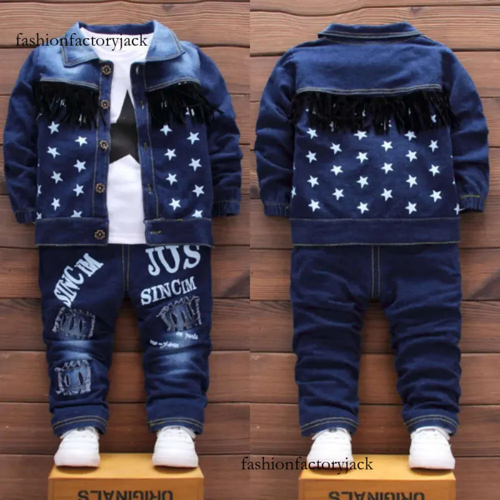 Crianças Bebê Meninos Roupas Moda Denim Jaqueta Top Calças 3 Pçs / Sets Infantil Crianças Roupas Casuais Inverno Criança Tracksuits LJ200831 168 Z2