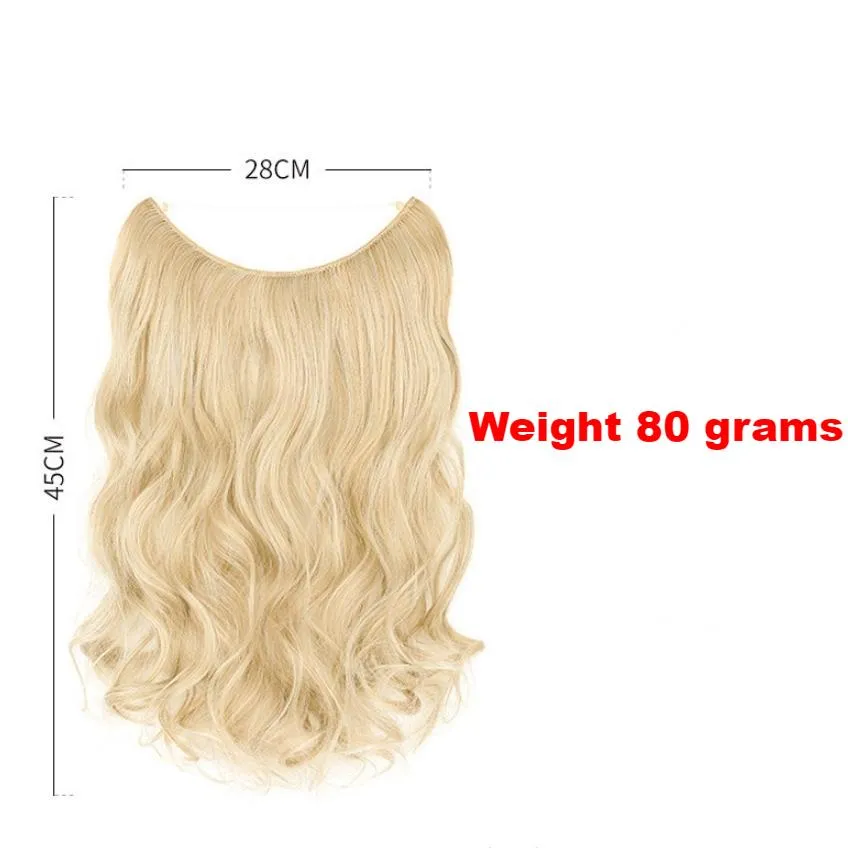 Haarstukken 20 inch Onzichtbare draad Geen clips in extensions Geheime vislijn Haarstukken Zijdeachtig recht Echt natuurlijk synthetisch5227585 Dh1Fj