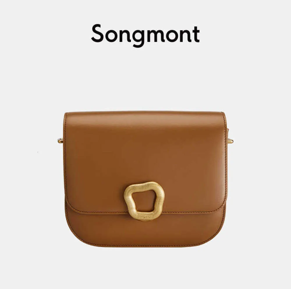 Songmont Medium Tofu Bun Layer Cowhide Crossbody Small Square Bag Leather Designer Bags Women Brown Black Shoulder