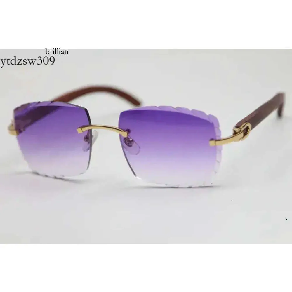occhiali da sole da uomo Senza montatura all'ingrosso 3524012 Occhiali in legno oro Occhiali da sole unisex Sier Blu Giallo Lente Moda Uomo C Decorazione Cornice Glasse