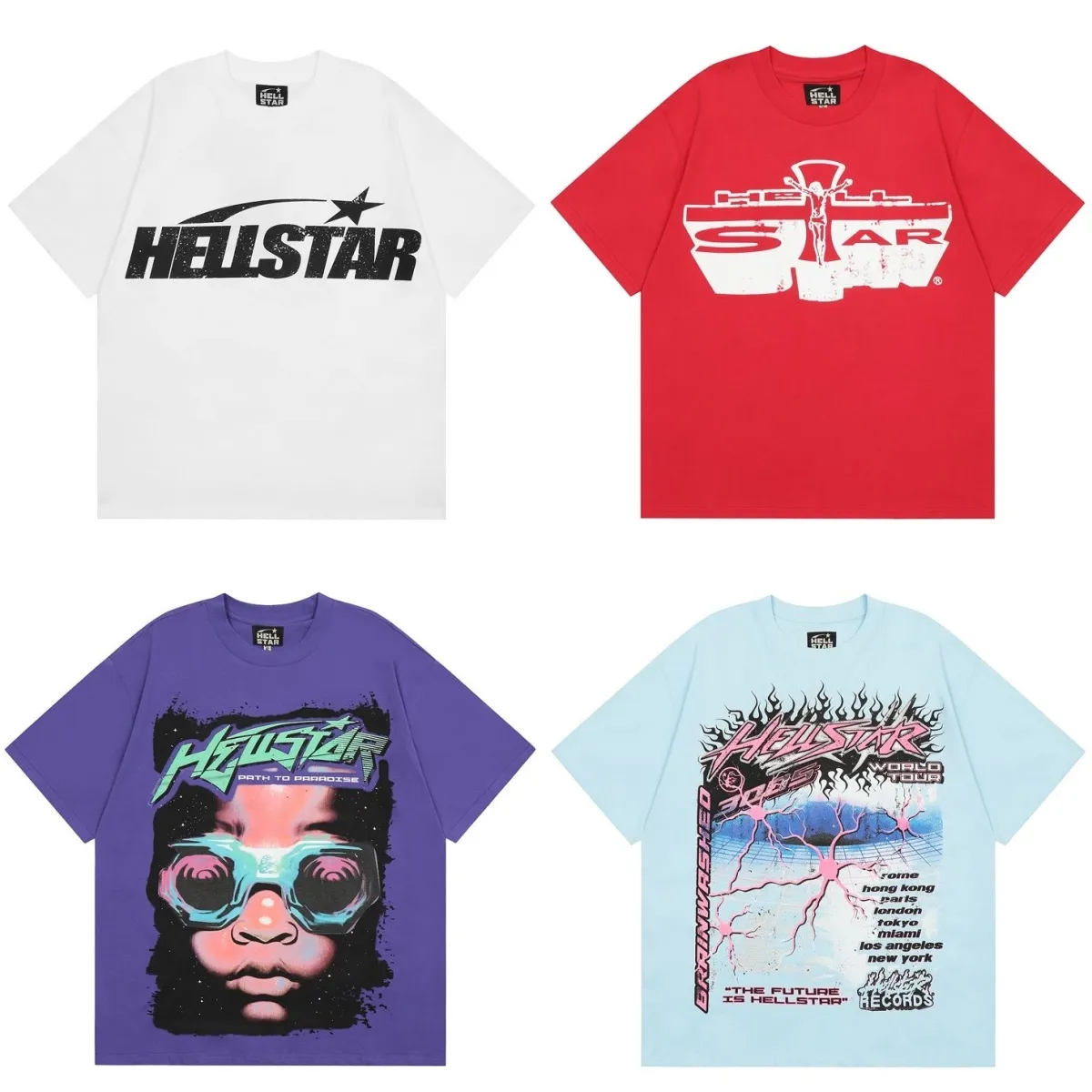 Hellstar camisa designer camisas designer t camisa tshirt marca de moda 250g puro algodão materiais melhor versão verão mangas curtas preço por atacado