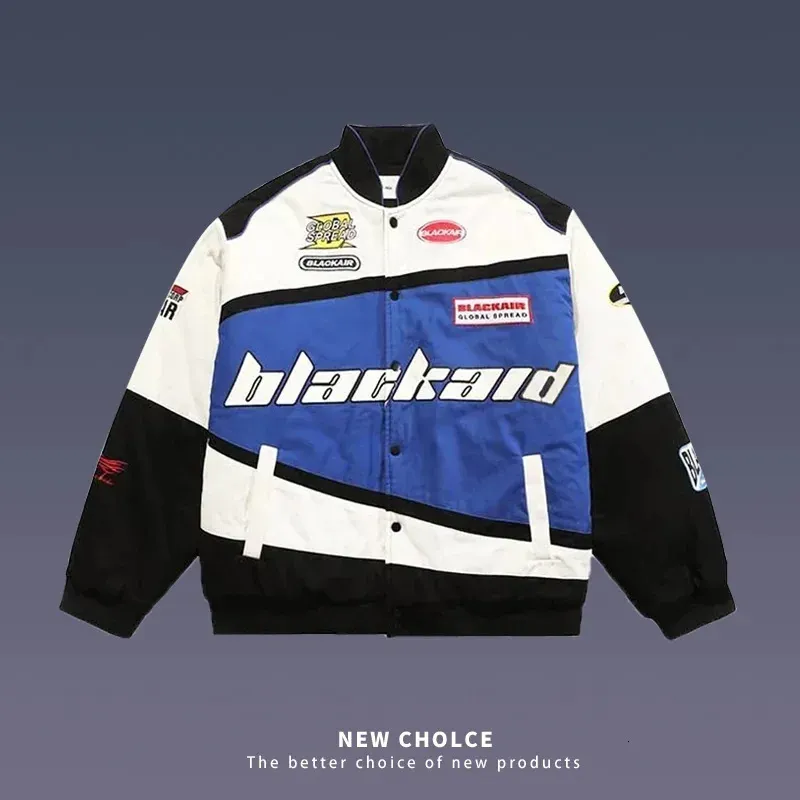 List streetwear haft motocyklowy Mężczyźni Chaquetas hombre hip hop vintage bawełniane pary wiosenne kurtka baseballowa unisex 240127