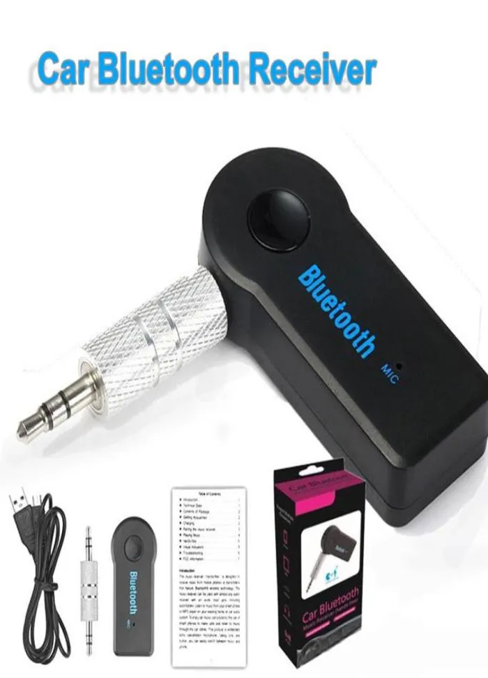 Bluetooth -biladaptermottagare 3.5mm AUX Stereo Wireless USB Mini Bluetooth O Musikmottagare för smarttelefon MP3 med detaljhandelspaket6695000