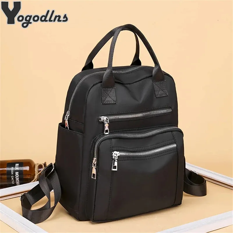 Женский рюкзак для путешествий, повседневные водонепроницаемые сумки-оксфорды на плечо, женская сумка большой вместимости, черный кошелек, школьный рюкзак 240119