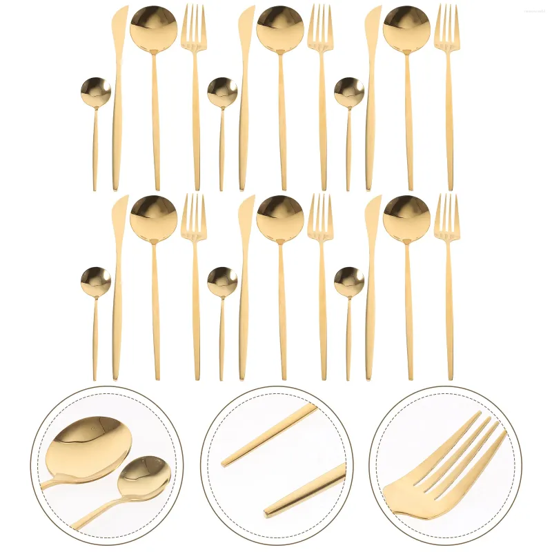 Set di stoviglie Stoviglie occidentali in acciaio inossidabile Posate Kit di posate per ristorante Articoli principali Forchetta Cucchiaio riutilizzabile