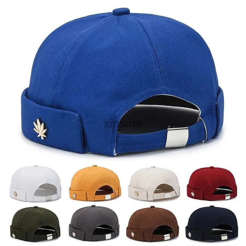 Beanie / Skull Caps Street Style Trendy Beanie Hat Brimless Vintage Dome Hat Hip Hop Chapéus Mulheres Homens Skullies Cap Vintage Cor Sólida Docker Hat 2022 YQ240207