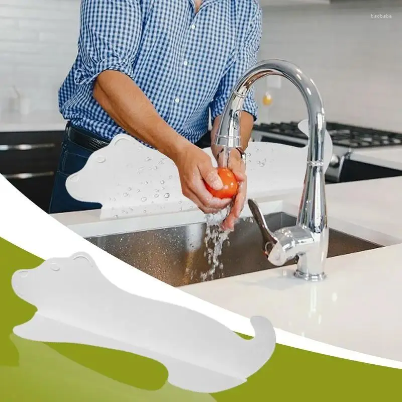 Kitchen Faucets Sink Splash Guard High Quality Silicone For Suitable Bathroom With Vacuum Suction Cup