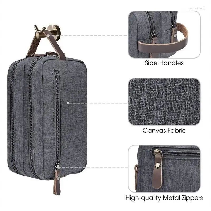 Torebki kosmetyczne mężczyzna kobiety wysokiej jakości makijaż torba Oxford Canvas Travel Toaletic Organizer Wodoodporny torebka duża pojemność