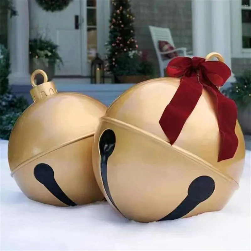 Party Decoration 60cm utomhus jul Uppblåsbar dekorerad boll PVC -jätte stora bollar Xmas Tree Toy Supplies
