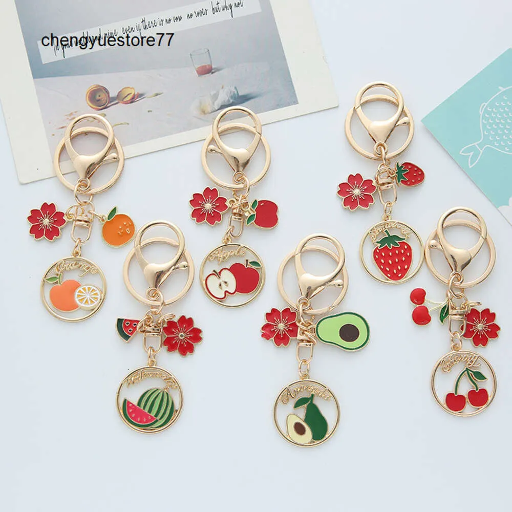 Creative Avocado Strawberry Keychain Gift Cute Fruit Cherry Student Backpack Keychains Jewelry Pendant In Bulk