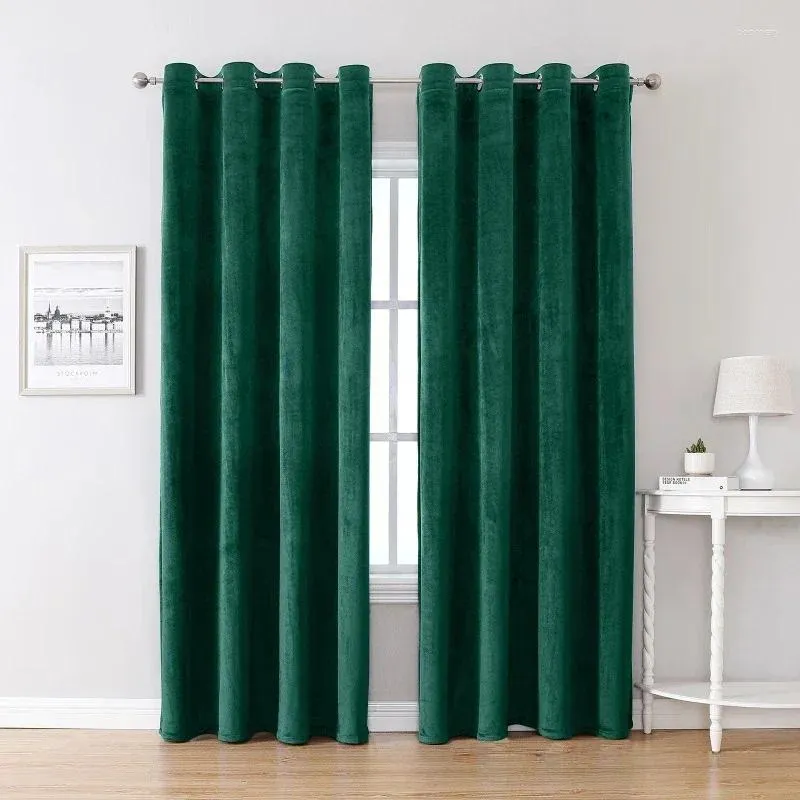 Curtain European Style Velvet Blackout Curtains For Bedroom And Living Room Sun Protection Heat Insulation Solid Color