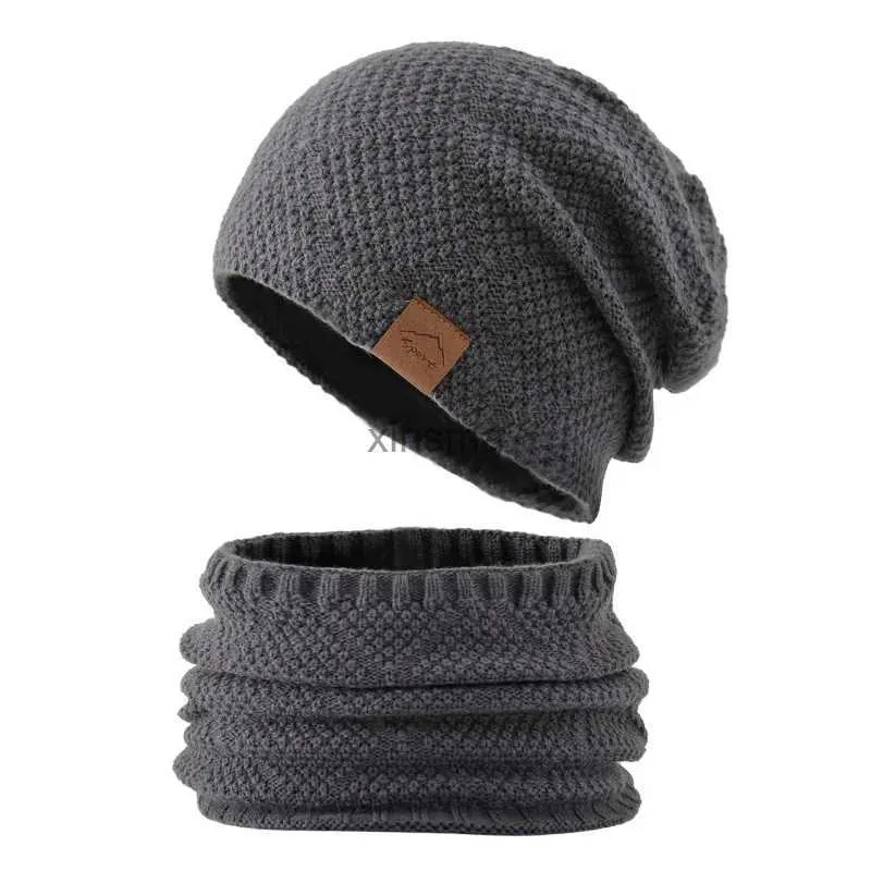 Beanie/Totenkopfkappen, dicke Winter-Fischer-Mützen für Damen und Herren, Strickmütze, Schal-Set, Plüsch-Absicherungskappe, männlich, Outdoor-Hals, warm, Schnee, Skimützen YQ240207