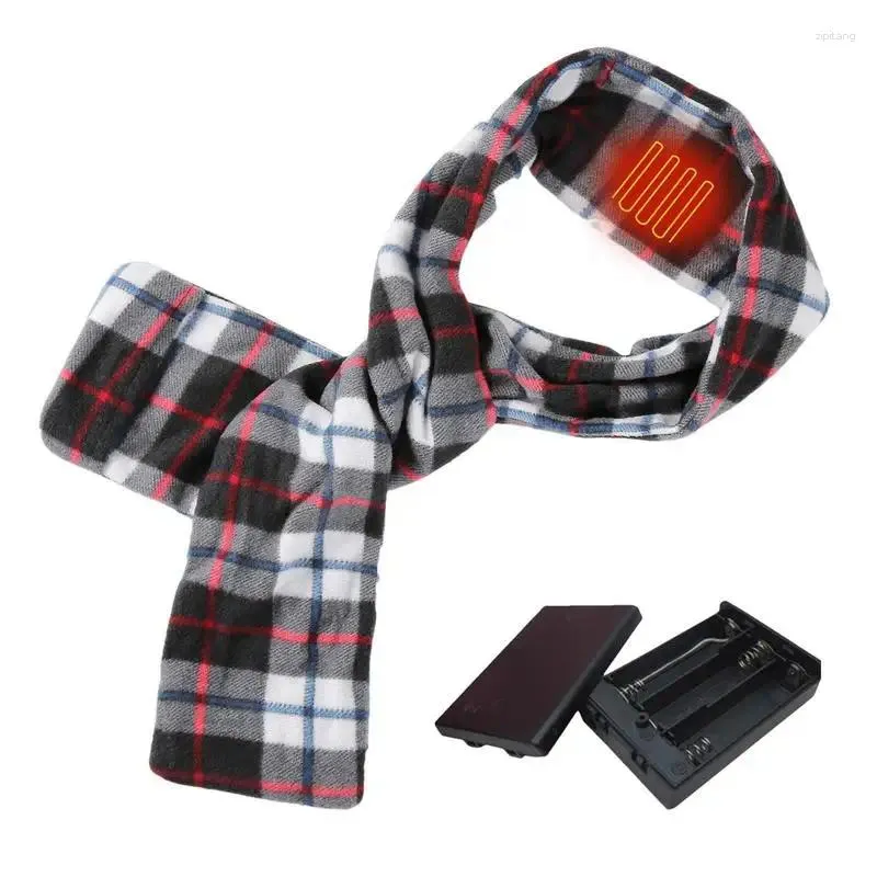 Bandanas Écharpes chauffantes électriques avec boîte de batterie Hiver froid Hommes Femmes Chauffe-cou Chauffage Châle thermique Foulards pour le cyclisme Camping Poisson