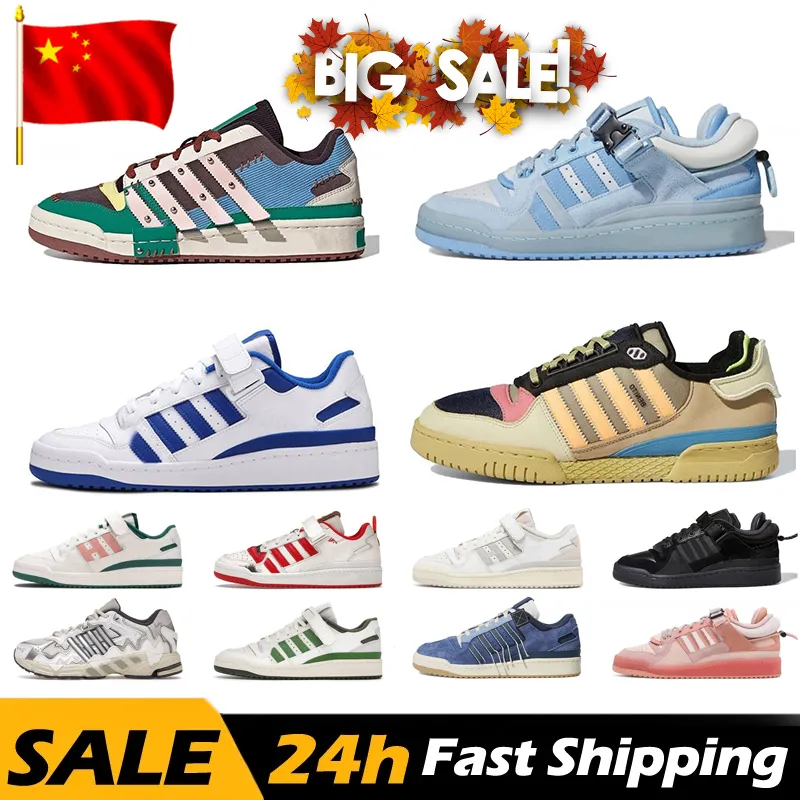 Zapatos Forum Low x Bad Bunny Hombres Mujeres Lujo Zapato para correr Rosa Pascua Hebilla Marrón Regreso a la escuela Hielo Azul Gris Tripulación Verde Soles OG Entrenadores Zapatillas de deporte